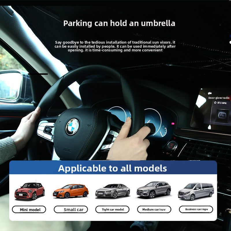 Car Sunshade Umbrella Car Window Sunshade Curtain Side Window Sun Protection Heat Insulation Sunshade Front Windshield Cover Car-mounted Light Blocking