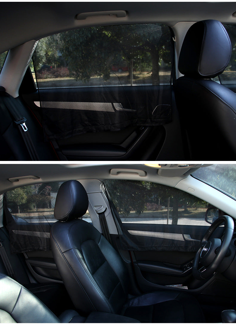 Car Mesh Magnetic Sunshade Magnetic Retractable Car Sunshade Curtain