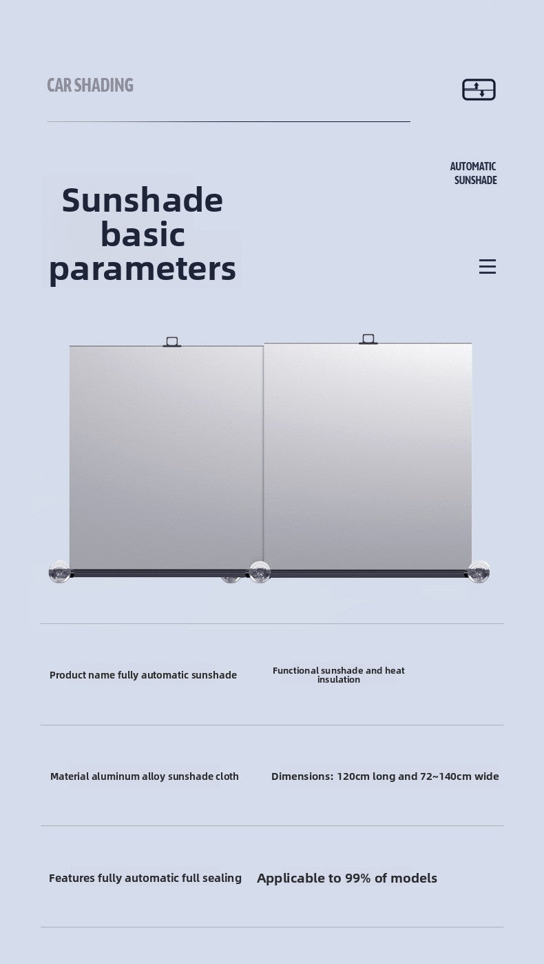 Car Sunshade Curtain Car-mounted Sun Protection Heat Insulation Sunshade Curtain Sunshade Board Retractable Front Sunshade Universal Type