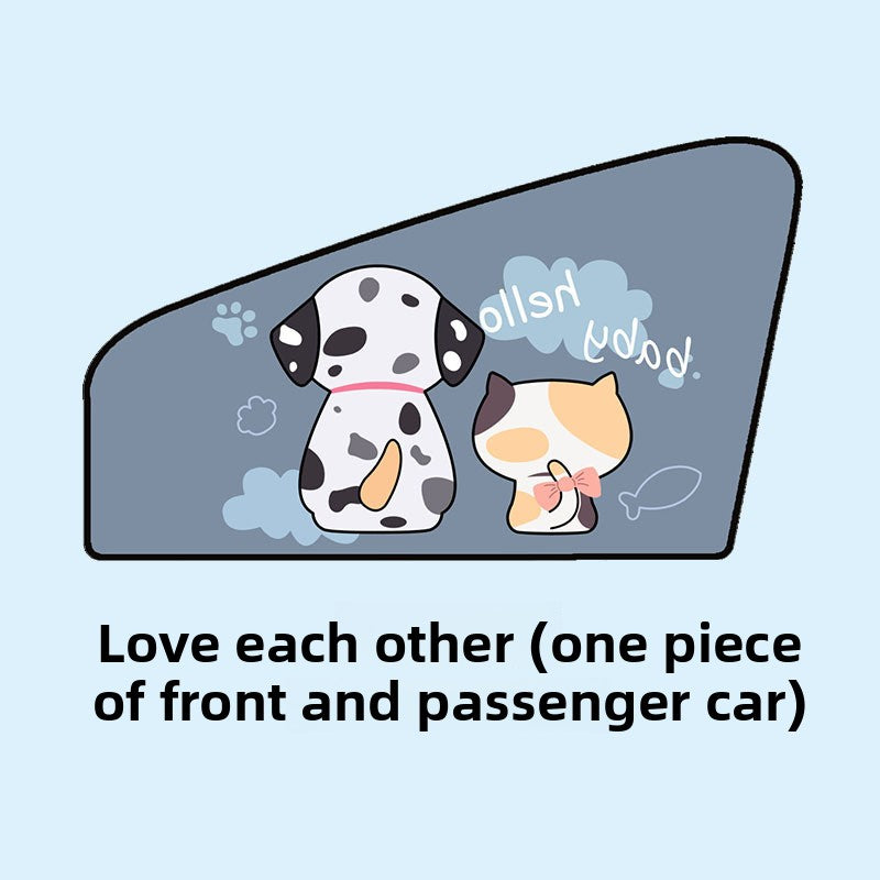 Car Cartoon Magnet Sunshade Creative Cute Car Interior Window Shade Sun Protection Heat Insulation Magnetic Retractable Side Window