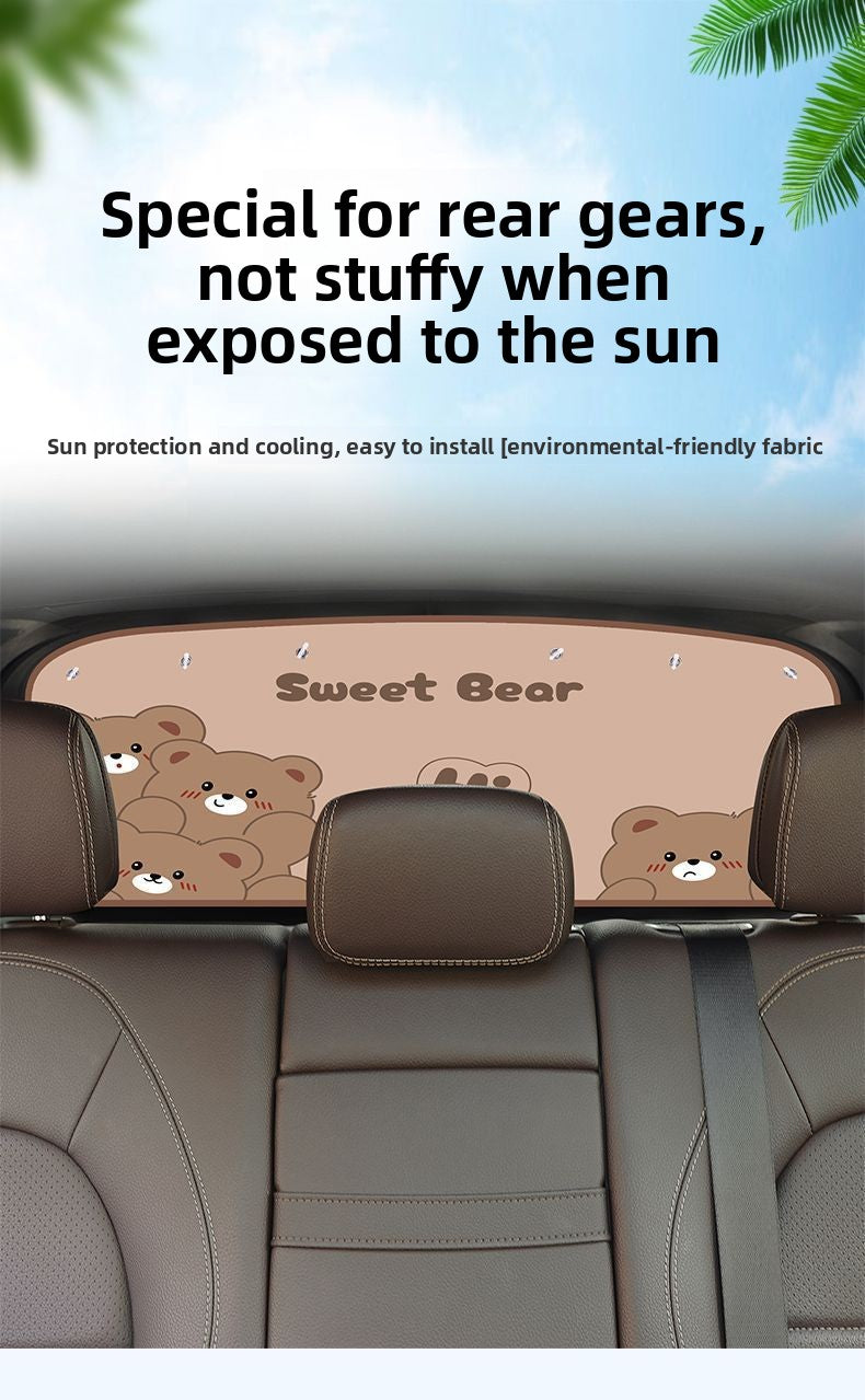 Car Sunshade Curtain Rear Windshield Sun Protection Heat Insulation Sunshade Car Rear Window Curtain Car-mounted Light-blocking Curtain Panel