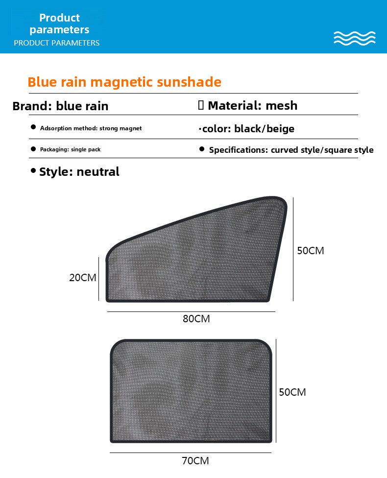 Car Mesh Magnetic Sunshade Magnetic Retractable Car Sunshade Curtain