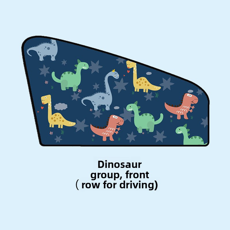 Car Cartoon Magnet Sunshade Creative Cute Car Interior Window Shade Sun Protection Heat Insulation Magnetic Retractable Side Window