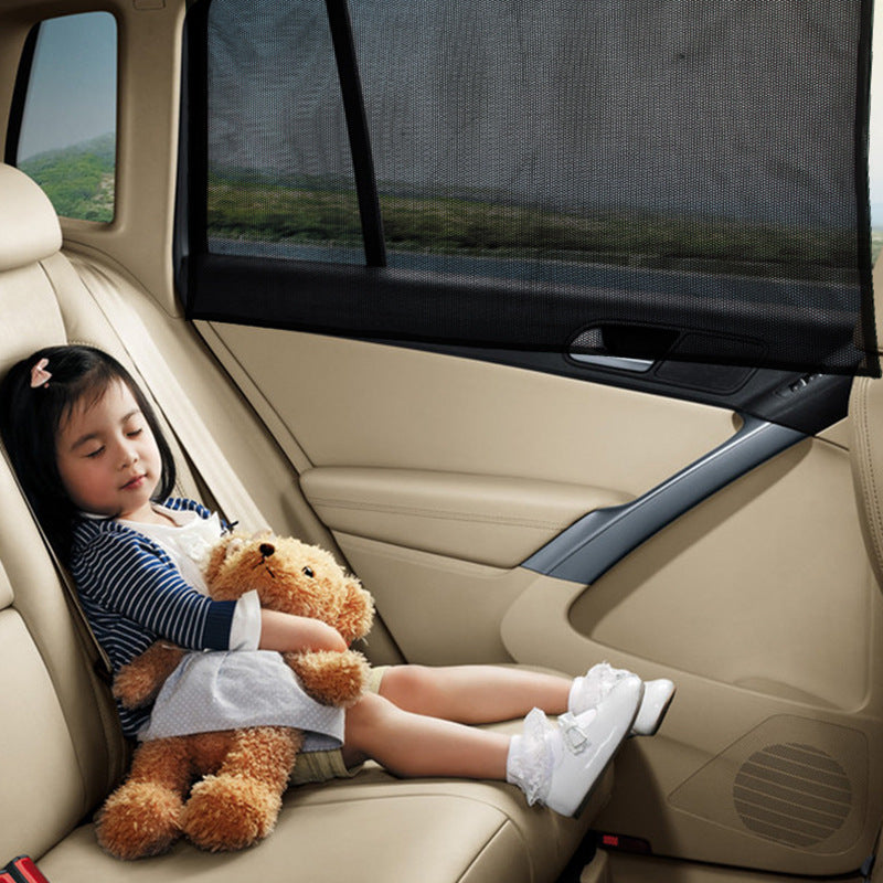 Car Mesh Magnetic Sunshade Magnetic Retractable Car Sunshade Curtain