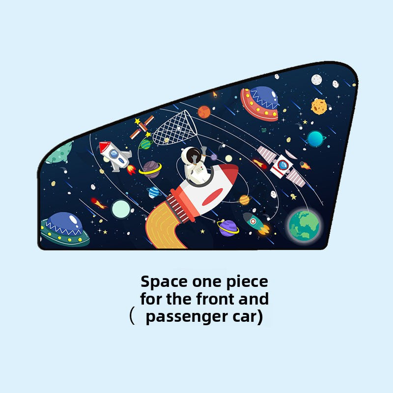 Car Cartoon Magnet Sunshade Creative Cute Car Interior Window Shade Sun Protection Heat Insulation Magnetic Retractable Side Window