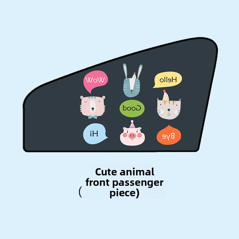 Car Cartoon Magnet Sunshade Creative Cute Car Interior Window Shade Sun Protection Heat Insulation Magnetic Retractable Side Window