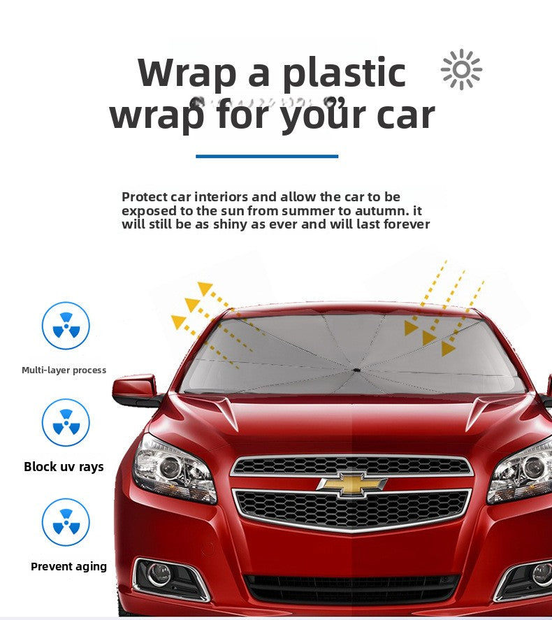 Car Sunshade Umbrella Car Window Sunshade Curtain Side Window Sun Protection Heat Insulation Sunshade Front Windshield Cover Car-mounted Light Blocking