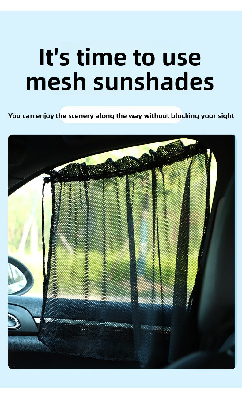 Car Sunshade Curtain Summer Window Curtain Summer Mesh Suction Cup Car Privacy Curtain Car Window Sun Protection Side Shield