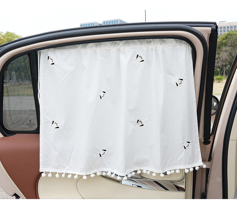Summer Universal Car Window Curtain Sunshade Heat Insulation Car-mounted Sunshade Cute Cartoon Cotton Car Sunshade Side Curtain