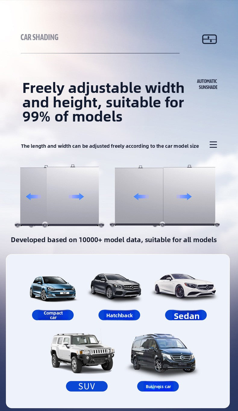 Car Sunshade Curtain Car-mounted Sun Protection Heat Insulation Sunshade Curtain Sunshade Board Retractable Front Sunshade Universal Type