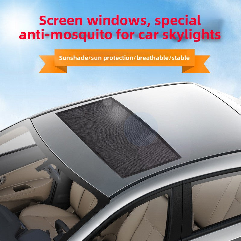 Car Sunroof Shade Curtain Mesh Window Car Mosquito Net Interior Heat Insulation Cloth Mosquito Cover Car Roof Sunshade
