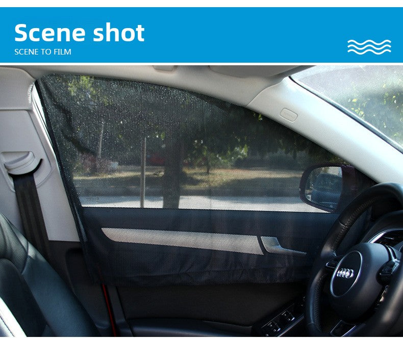 Car Mesh Magnetic Sunshade Magnetic Retractable Car Sunshade Curtain