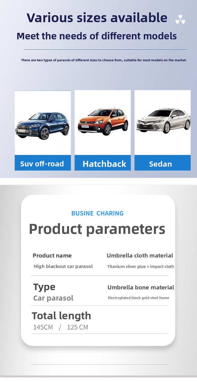 Car Sunshade Umbrella Car Window Sunshade Curtain Side Window Sun Protection Heat Insulation Sunshade Front Windshield Cover Car-mounted Light Blocking