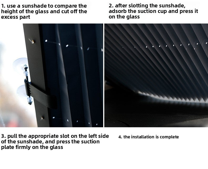 Car Sunshade Curtain Automatic Retractable Front Windshield Sunshade Light Blocking Curtain