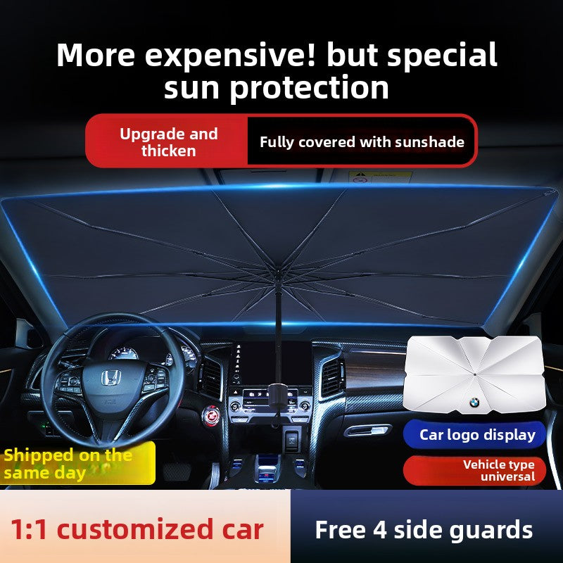 Car Sunshade Umbrella Car Window Sunshade Curtain Side Window Sun Protection Heat Insulation Sunshade Front Windshield Cover Car-mounted Light Blocking