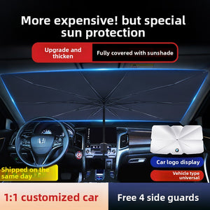 Car Sunshade Umbrella Car Window Sunshade Curtain Side Window Sun Protection Heat Insulation Sunshade Front Windshield Cover Car-mounted Light Blocking