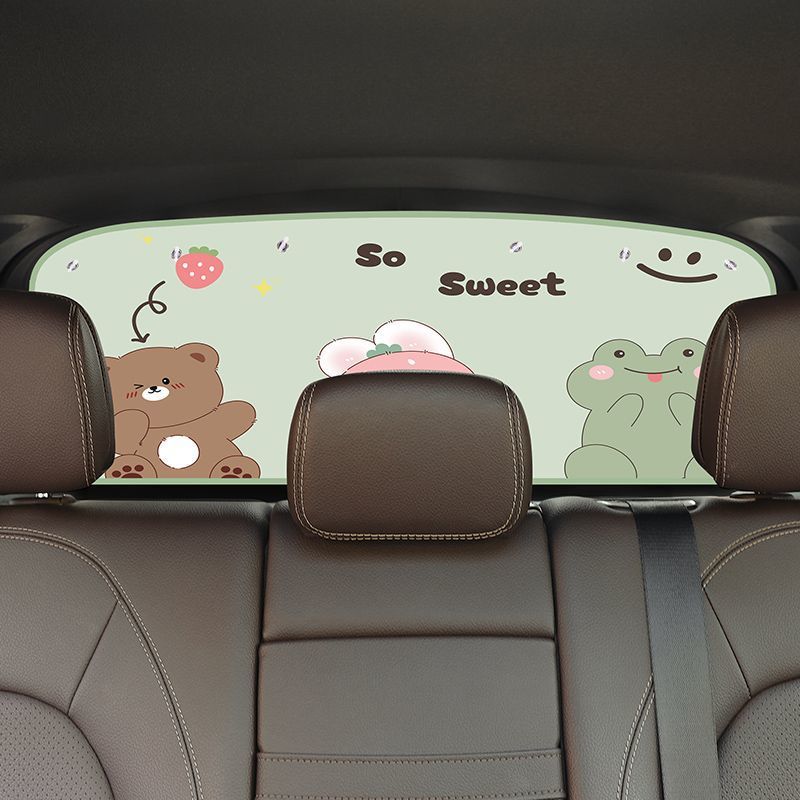 Car Sunshade Curtain Rear Windshield Sun Protection Heat Insulation Sunshade Car Rear Window Curtain Car-mounted Light-blocking Curtain Panel
