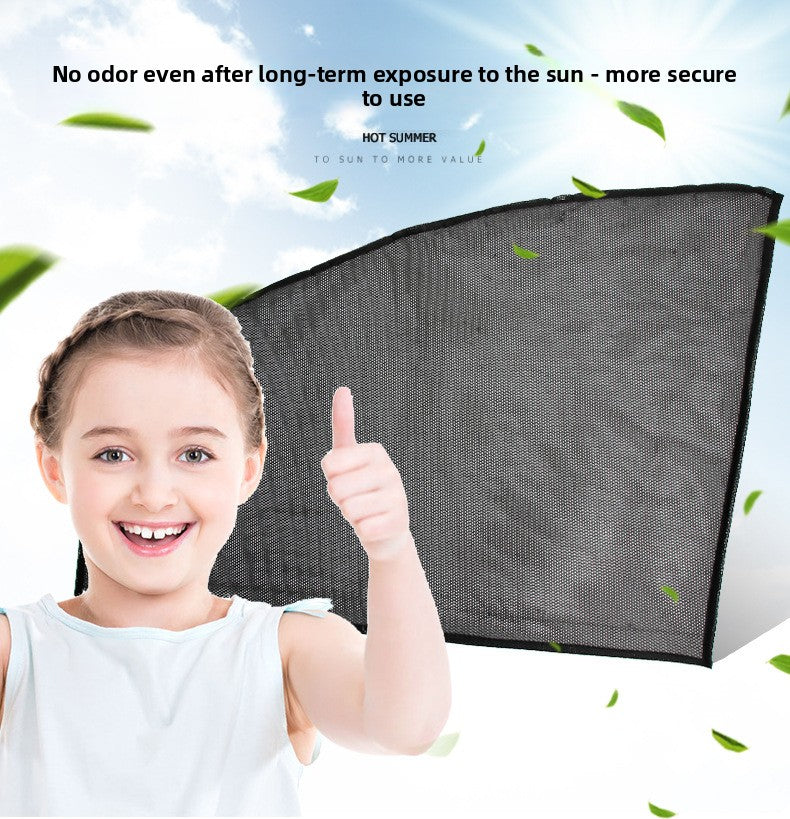 Car Mesh Magnetic Sunshade Magnetic Retractable Car Sunshade Curtain