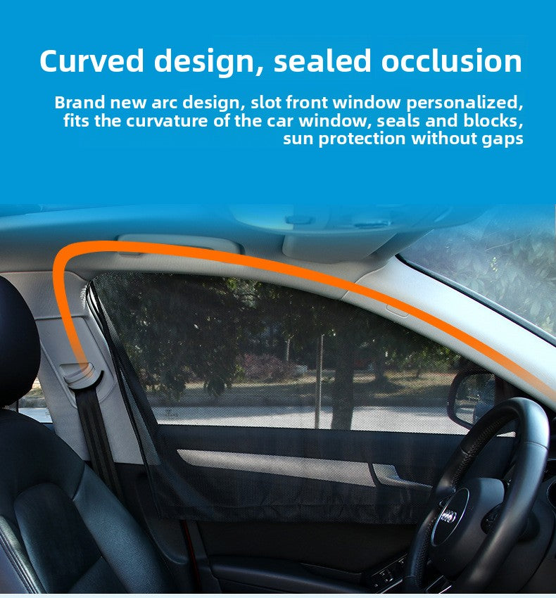Car Mesh Magnetic Sunshade Magnetic Retractable Car Sunshade Curtain