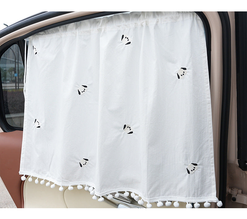 Summer Universal Car Window Curtain Sunshade Heat Insulation Car-mounted Sunshade Cute Cartoon Cotton Car Sunshade Side Curtain