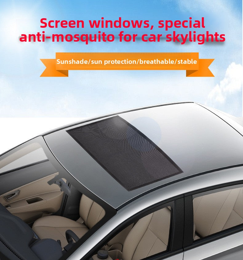 Car Sunroof Shade Curtain Mesh Window Car Mosquito Net Interior Heat Insulation Cloth Mosquito Cover Car Roof Sunshade
