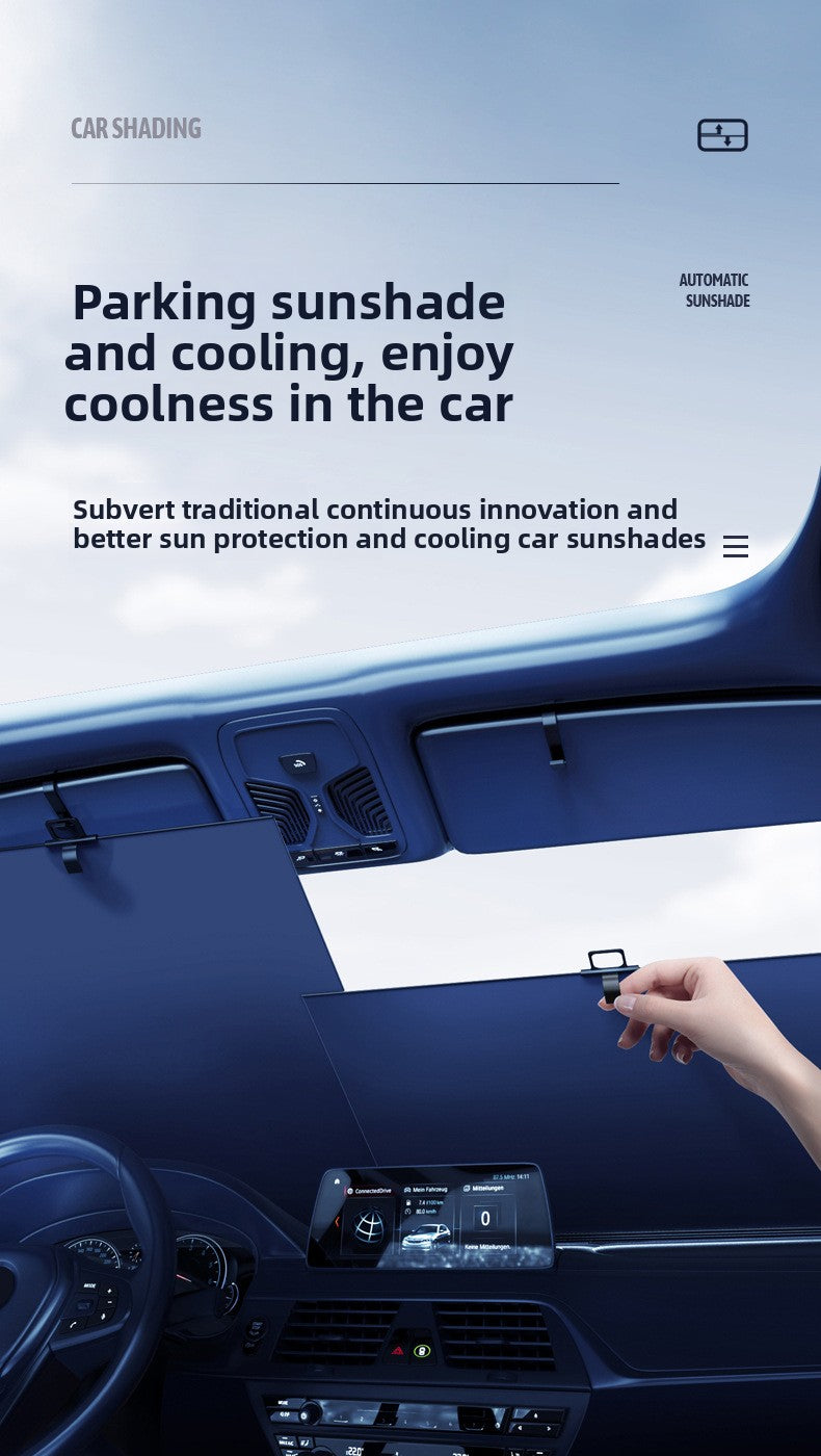 Car Sunshade Curtain Car-mounted Sun Protection Heat Insulation Sunshade Curtain Sunshade Board Retractable Front Sunshade Universal Type