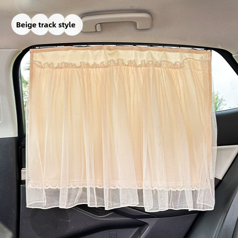 Lace Car Curtain Sunshade Baby Car Sun Protection Curtain Suction Cup Side Window Rear Sunshade Curtain