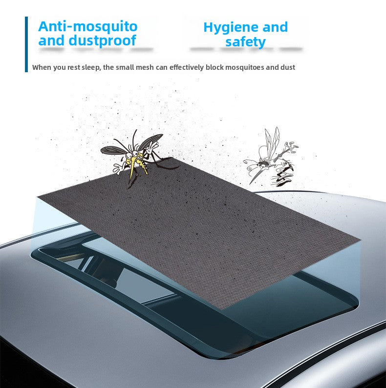 Car Sunroof Shade Curtain Mesh Window Car Mosquito Net Interior Heat Insulation Cloth Mosquito Cover Car Roof Sunshade