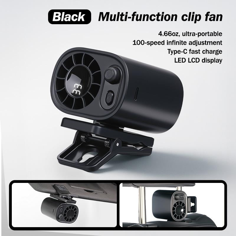 COOLCAR Car Clip On Fan with LED Display