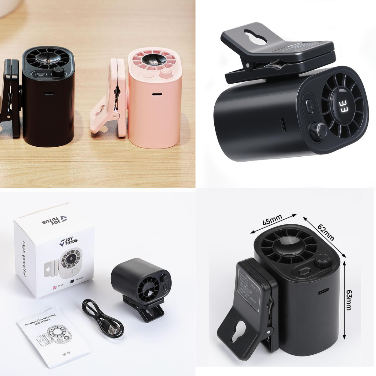 COOLCAR Car Clip On Fan with LED Display