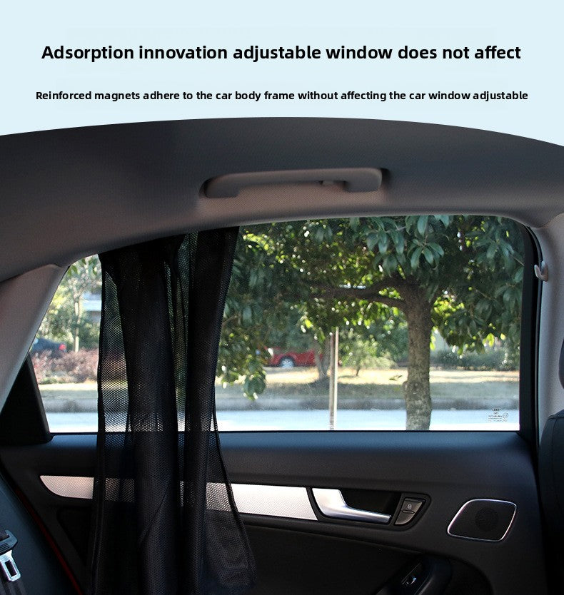 Car Mesh Magnetic Sunshade Magnetic Retractable Car Sunshade Curtain