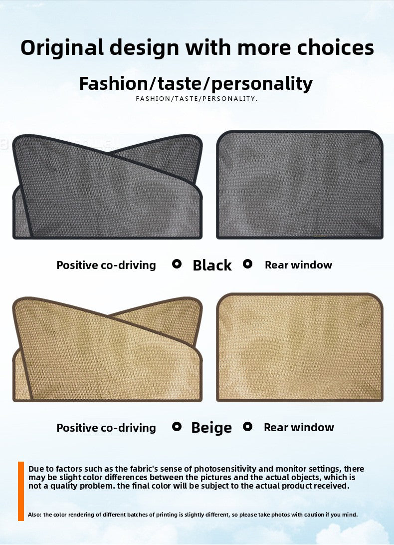 Car Mesh Magnetic Sunshade Magnetic Retractable Car Sunshade Curtain