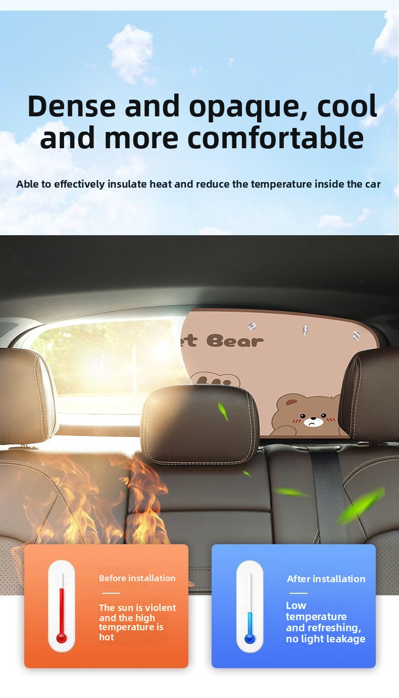 Car Sunshade Curtain Rear Windshield Sun Protection Heat Insulation Sunshade Car Rear Window Curtain Car-mounted Light-blocking Curtain Panel
