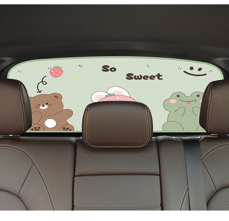 Car Sunshade Curtain Rear Windshield Sun Protection Heat Insulation Sunshade Car Rear Window Curtain Car-mounted Light-blocking Curtain Panel