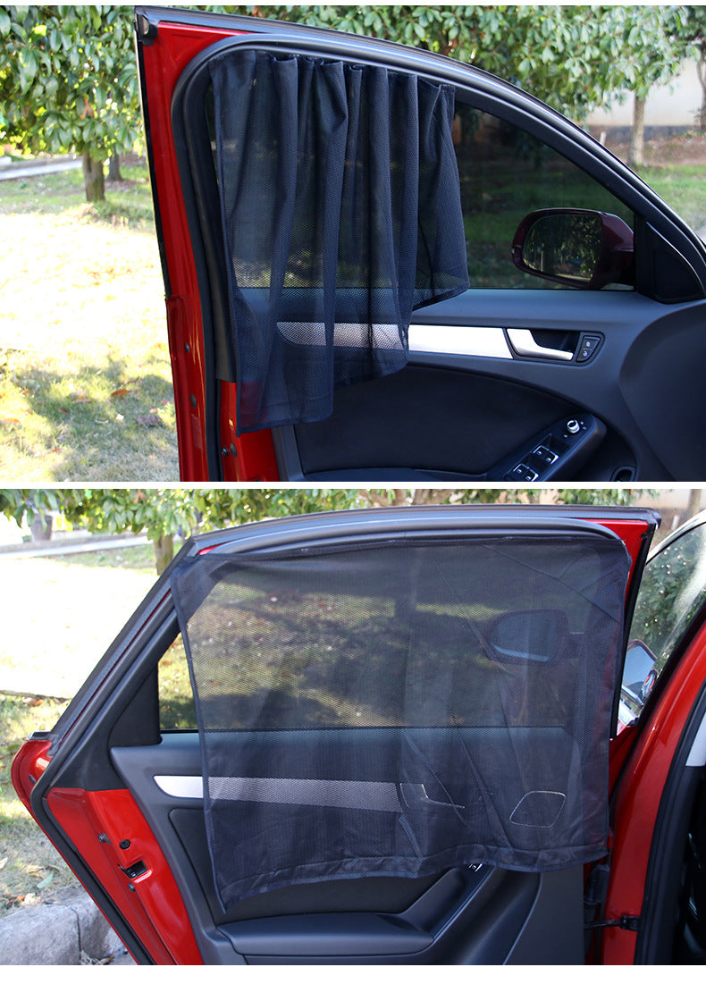 Car Mesh Magnetic Sunshade Magnetic Retractable Car Sunshade Curtain