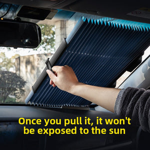 Car Sunshade Curtain Automatic Retractable Front Windshield Sunshade Light Blocking Curtain