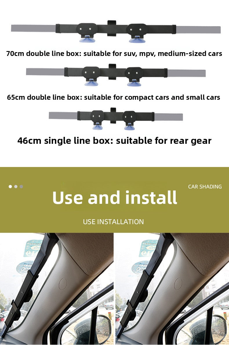 Car Sunshade Curtain Automatic Retractable Front Windshield Sunshade Light Blocking Curtain
