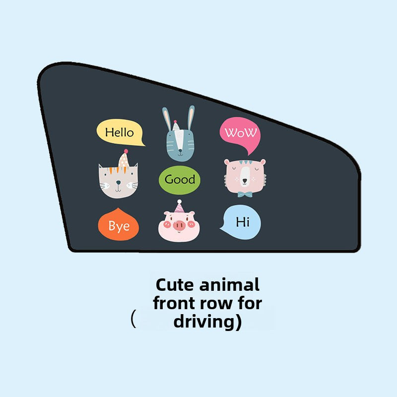 Car Cartoon Magnet Sunshade Creative Cute Car Interior Window Shade Sun Protection Heat Insulation Magnetic Retractable Side Window
