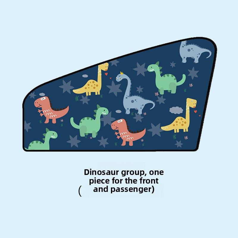 Car Cartoon Magnet Sunshade Creative Cute Car Interior Window Shade Sun Protection Heat Insulation Magnetic Retractable Side Window