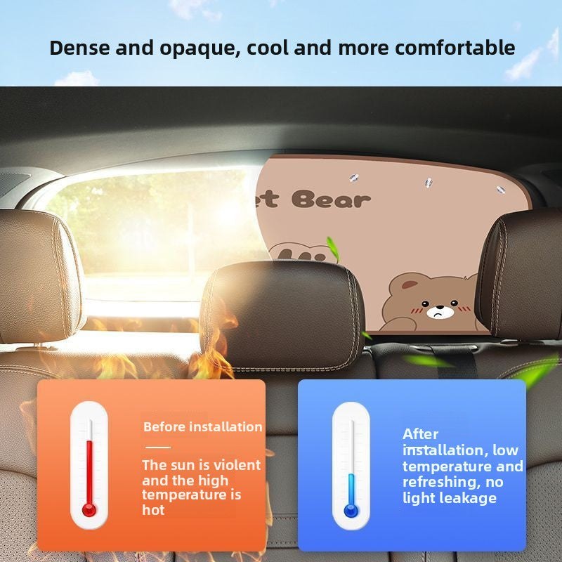 Car Sunshade Curtain Rear Windshield Sun Protection Heat Insulation Sunshade Car Rear Window Curtain Car-mounted Light-blocking Curtain Panel