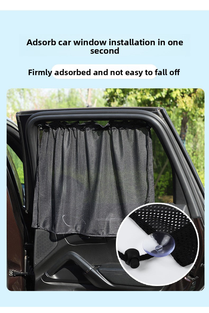 Car Sunshade Curtain Summer Window Curtain Summer Mesh Suction Cup Car Privacy Curtain Car Window Sun Protection Side Shield